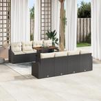 vidaXL 7-delige Tuinbankenset met kussens poly rattan zwart, Tuin en Terras, Verzenden, Nieuw, Rotan