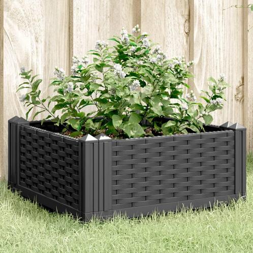 vidaXL Plantenbak met pinnen 42,5x42,5x28,5 cm polypropeen, Tuin en Terras, Bloembakken en Plantenbakken, Nieuw, Kunststof, Verzenden
