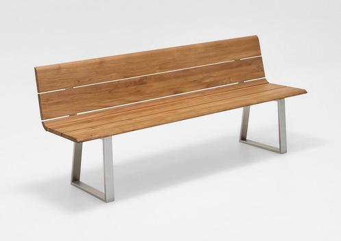 Niehoff Nova Bank Roestvrij staal/Teak - zilver, Tuin en Terras, Tuinbanken, Ophalen of Verzenden