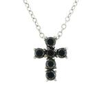 Halsketting - 18 karaat Witgoud - Zwarte diamanten, Sieraden, Tassen en Uiterlijk, Kettingen, Nieuw