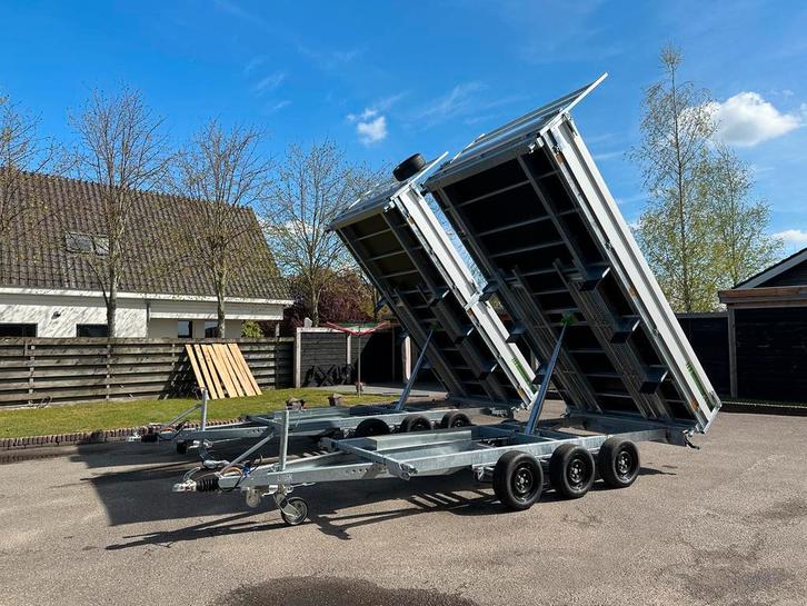 Tridem kipper 400x200 3.5T sterk en rijk uitgevoerd!, Auto diversen, Aanhangers en Bagagewagens, Nieuw, Ophalen