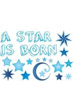 Raamsticker geboorte a star is born blauw jongens, Nieuw, Ophalen of Verzenden