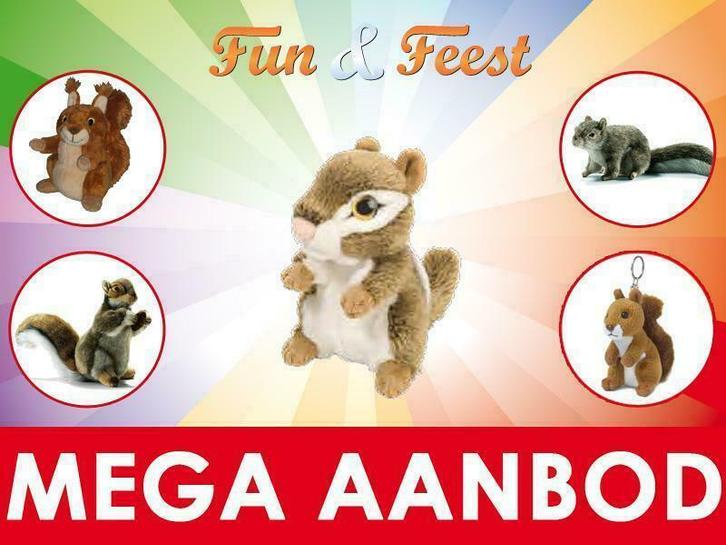Eekhoorn knuffel - Het grootste aanbod pluche eekhoorns, Kinderen en Baby's, Speelgoed | Knuffels en Pluche, Overige typen, Nieuw