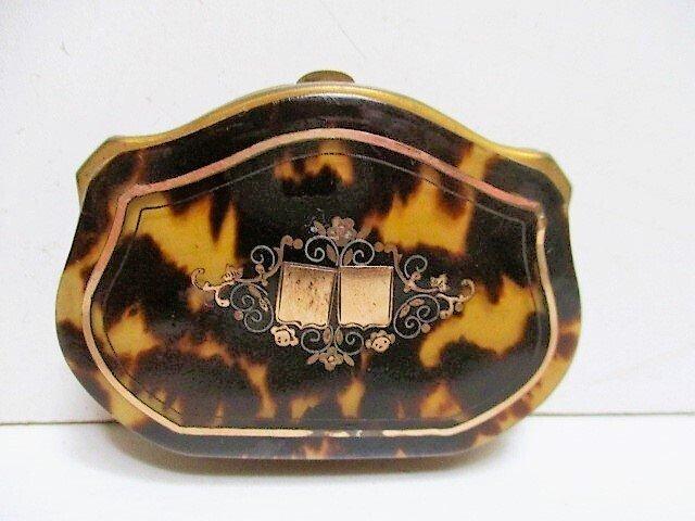 Faux tortoiseshell wallet, portemonnaie with silver and gold, Antiek en Kunst, Antiek | Overige Antiek