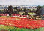 Kunstdruk Claude Monet - Field of Poppies 100x70cm, Huis en Inrichting, Woonaccessoires | Schilderijen, Tekeningen en Foto's, Verzenden