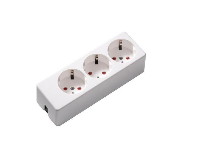 Martin Kaiser 3-weg contactdoos met rolluik Arctic White, Doe-het-zelf en Verbouw, Elektra en Kabels, Overige typen, Nieuw, Verzenden