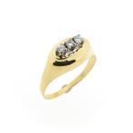 Gouden ring met diamant | 0,15 ct. (geelgoud, dames ring), Gebruikt, Overige kleuren, 19 tot 20, Ophalen of Verzenden