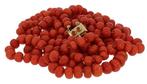 Ketting - 14 karaat Geel goud Bloedkoraal - Kaasjes kralen, Sieraden, Tassen en Uiterlijk, Antieke sieraden