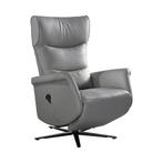 Sta-Op en Relaxfauteuil Veneto - Lichtgrijs Leer, Ophalen of Verzenden, Nieuw