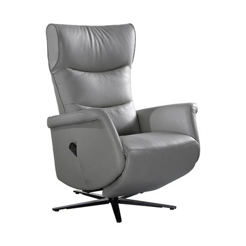Sta-Op en Relaxfauteuil Veneto - Lichtgrijs Leer, Huis en Inrichting, Fauteuils, Nieuw, Ophalen of Verzenden