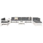 vidaXL 11-delige Loungeset massief grenenhout wit, Tuin en Terras, Tuinsets en Loungesets, Verzenden, Nieuw, Loungeset