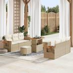 vidaXL Tuin Sofa Set met kussen 9 pcs beige en crèmekleurig, Verzenden, Nieuw, Rotan