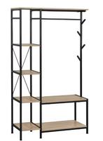 3-in-1 Kapstok met Bank, Kledingrek en 4 Planken 100×175×40, Verzenden, Nieuw