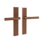 Ferro geveerd op schild blind mat brons - deurbeslag - Mo..., Ophalen of Verzenden, Nieuw, IJzer, Klink of Kruk