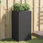 vidaXL Plantenbakken 2 st 40x40x80 cm poly rattan zwart, Verzenden, Nieuw, Kunststof