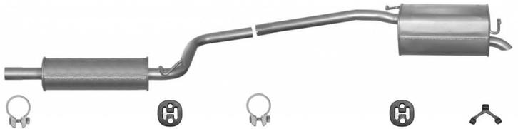 Complete uitlaat Einddemper + Tussendemper Volkswagen Caddy, Auto-onderdelen, Uitlaatsystemen, Nieuw, Verzenden