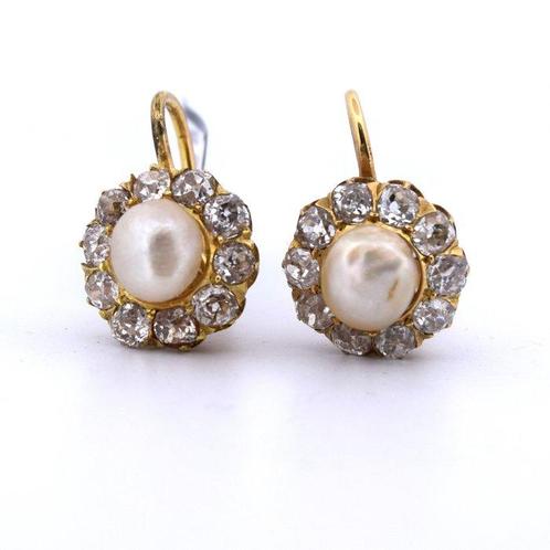 Oorbellen - 18 karaat Geel goud - 4.00ct. tw. Diamant, Sieraden, Tassen en Uiterlijk, Oorbellen