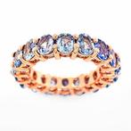 Ring - 14 karaat Roségoud - 8.00ct. tw. Saffier, Nieuw