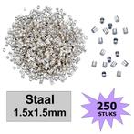 Fako Bijoux® - Knijpkralen - Crimp Beads - Metaal - Tube -, Hobby en Vrije tijd, Kralen en Sieraden maken, Verzenden, Nieuw
