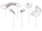 Unicorn Taart Topper Set 5 delig, Hobby en Vrije tijd, Feestartikelen, Nieuw, Verzenden