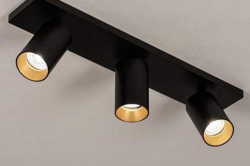 Rietveld Spots - Zwart, Goud - Metaal, Aluminium, Huis en Inrichting, Lampen | Hanglampen, Verzenden