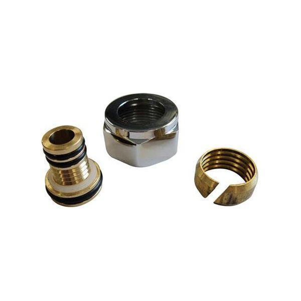 M24 16mm Alu/pex koppeling - chroom, Doe-het-zelf en Verbouw, Verwarming en Radiatoren, Verzenden