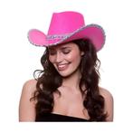 Cowboyhoed vilt roze met zilveren pailletten, Hobby en Vrije tijd, Feestartikelen, Verzenden, Nieuw, Feestartikel