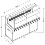 Statische gekoelde toonbankvitrine voor snacks_lage ruiten,, Verzenden, Nieuw in verpakking