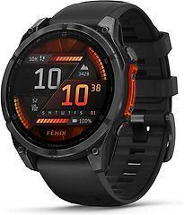 Garmin Fenix 8 47 mm leigrijs titanium met zwarten polsband, Telecommunicatie, Overige Telecommunicatie, Zo goed als nieuw, Verzenden