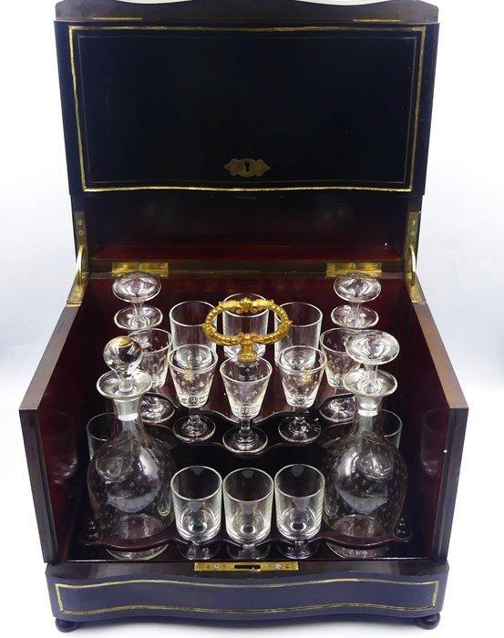 Drankkast - Napoléon III, Hout, Kristal, Glas, Messing, Antiek en Kunst, Antiek | Overige Antiek