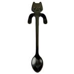 Fako Bijoux® - Theelepel / Koffielepel Hangende Kat - Zwart, Verzenden, Nieuw