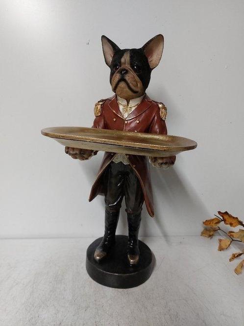 Beeld, french buldog as budhler with plateau - 50 cm -, Antiek en Kunst, Curiosa en Brocante