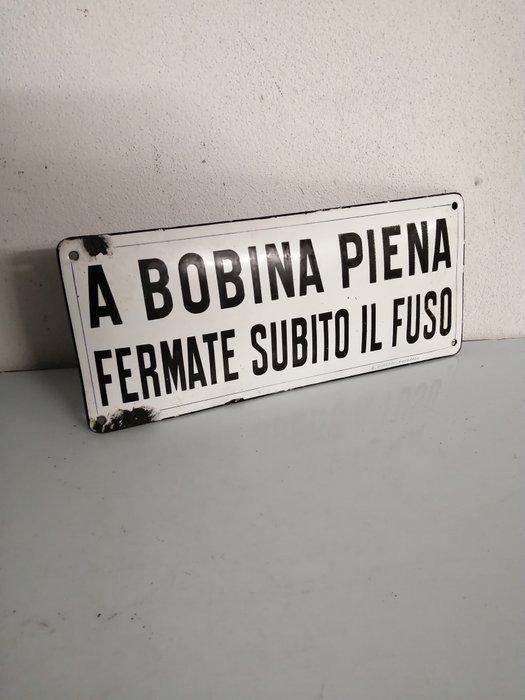 Emaille bord - Industrieel - Italië - jaren 1940 - Emaille,, Antiek en Kunst, Antiek | Wandborden en Tegels