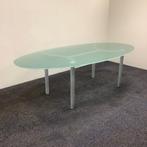 Tweedehands design vergadertafel 240x118 cm,  met glazen, Ophalen of Verzenden, Gebruikt, Bureau