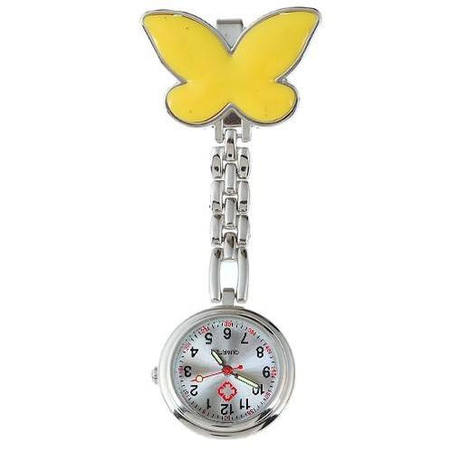 Fako® - Verpleegstershorloge - Vlinder - Geel, Sieraden, Tassen en Uiterlijk, Horloges | Dames, Verzenden