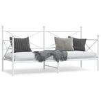 vidaXL Slaapbank zonder matras 90x200 cm staal wit, 90 cm, Eenpersoons, Verzenden, Wit