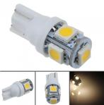 2x T10 - 12 volt - 5 LED - 5050 SMD - WIT 6000K, Ophalen of Verzenden