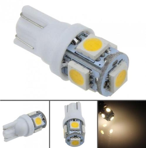 2x T10 - 12 volt - 5 LED - 5050 SMD - WIT 6000K, Auto diversen, Tuning en Styling, Ophalen of Verzenden