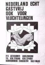 Demonstratie voor mensenrechten en voor asiel op poster, Verzenden, Nieuw, Overige onderwerpen, Met lijst