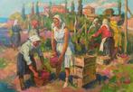 Anatoly Nikitovich Yanev (1945) - La raccolta delluva, Antiek en Kunst, Kunst | Schilderijen | Klassiek