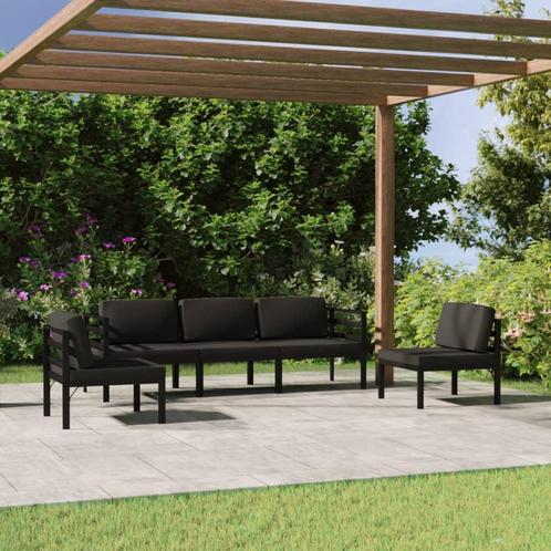 vidaXL 5-delige Loungeset met kussens aluminium, Tuin en Terras, Tuinsets en Loungesets, Loungeset, Nieuw, Aluminium, Verzenden