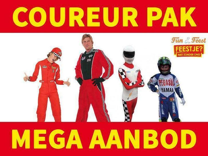 Race pak - Mega aanbod coureur kostuums, Kinderen en Baby's, Carnavalskleding en Verkleedspullen, Jongen of Meisje, Nieuw, Ophalen of Verzenden