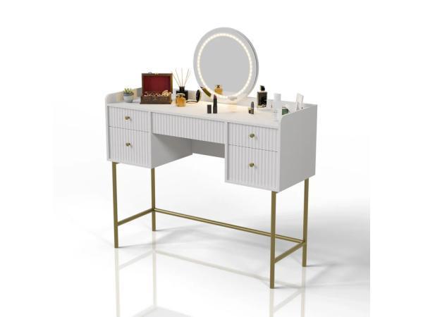 Veiling - Kaptafel Samira - Incl. Spiegel en LED - Wit, Huis en Inrichting, Tafels | Kaptafels