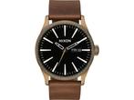 Nixon Sentry A1053053 - Polshorloge - Quartz - Bruin - 42mm, Verzenden, Zo goed als nieuw