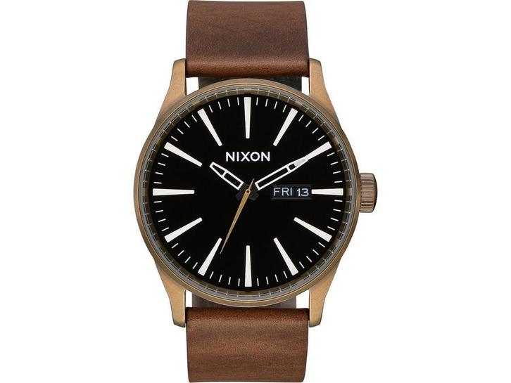 Nixon Sentry A1053053 - Polshorloge - Quartz - Bruin - 42mm, Sieraden, Tassen en Uiterlijk, Horloges | Dames, Zo goed als nieuw