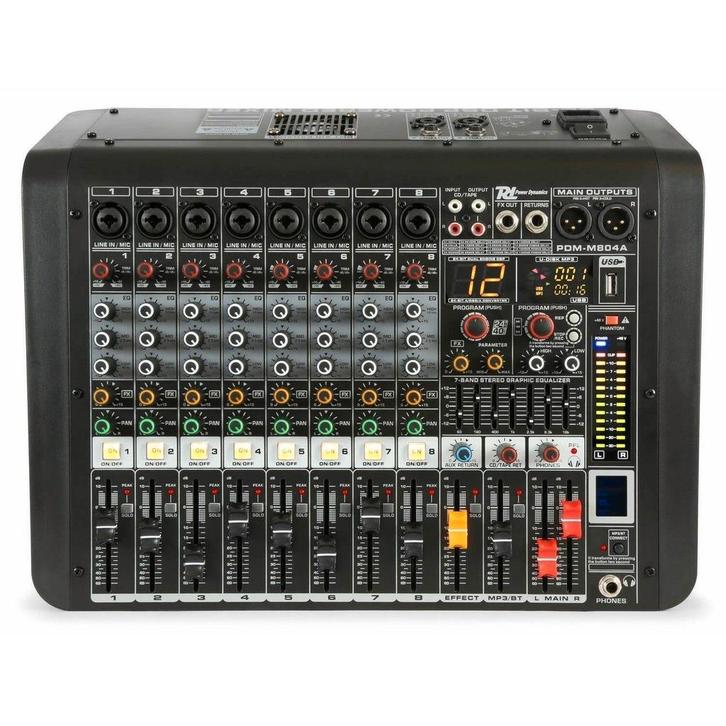 Retourdeal - Power Dynamics PDM-M804A 8 kanaals muziek mixer, Muziek en Instrumenten, Dj-sets en Draaitafels, Zo goed als nieuw