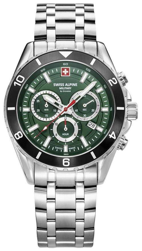 Swiss Alpine Military 7034.9138 Sierra Chrono horloge, Sieraden, Tassen en Uiterlijk, Horloges | Heren, Staal, Nieuw, Staal, Overige merken
