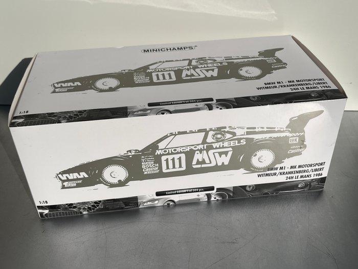 Minichamps 1:18 - Model raceauto - BMW M1 Le Mans 1986, Hobby en Vrije tijd, Modelauto's | 1:5 tot 1:12