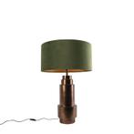 Art deco tafellamp brons velours kap groen met goud 50 cm -, Huis en Inrichting, Lampen | Tafellampen, Nieuw, Overige materialen