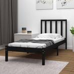 vidaXL Bedframe massief grenenhout zwart 75x190 cm, Eenpersoons, Verzenden, Zwart, Nieuw